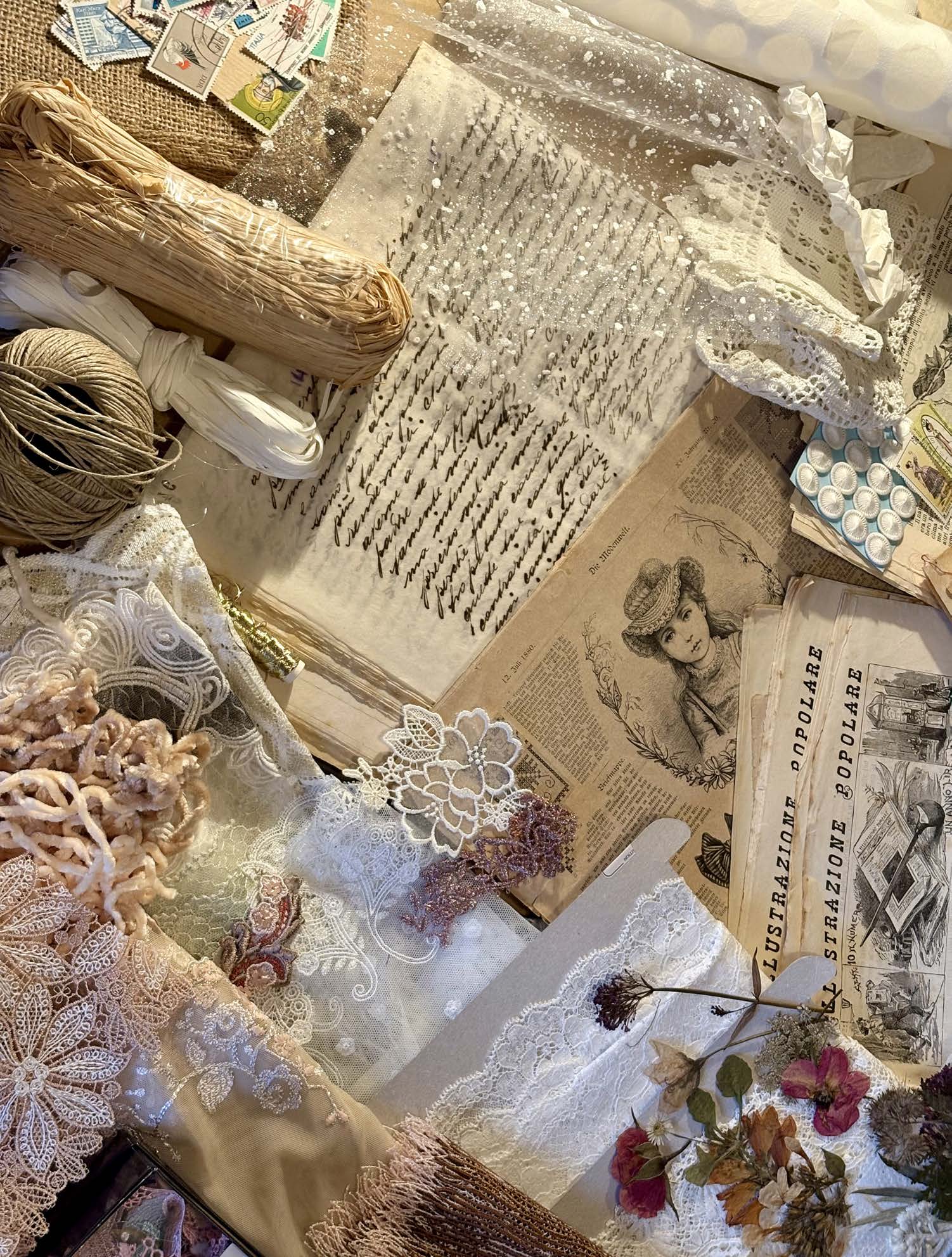 Kreative Materialien und Arbeitsprozess